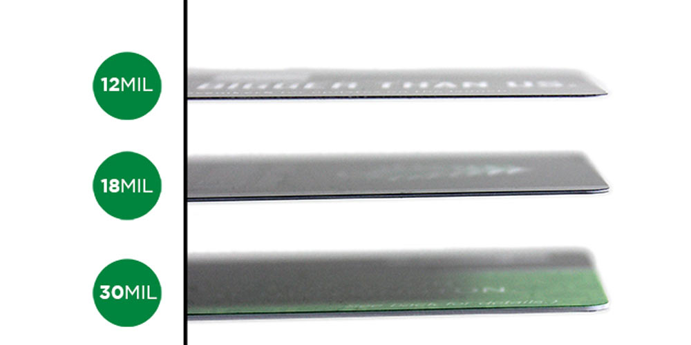 ضخامت های مختلف کارت pvc